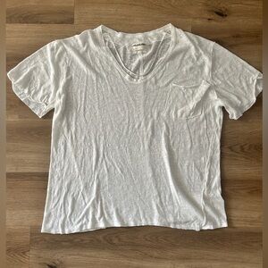 We The Free by Free People White Distressed Raw Hem Tee - Size L- NWOT